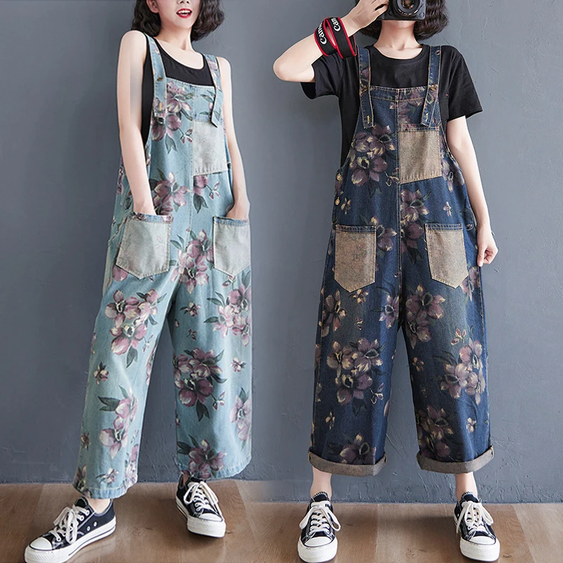 

Hgh Quality Fashion Casual Bib Pants Jumpsuits Jeans Women Denim Overalls M-2XL