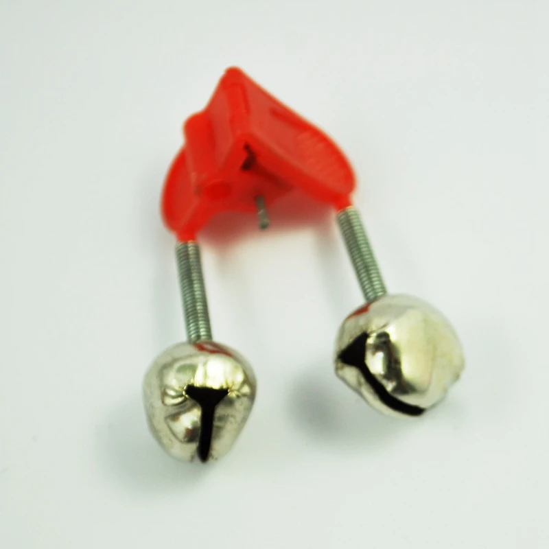 

20 Pcs Fishing Rod Alarm Dual Alert Bells Red Silver Tone