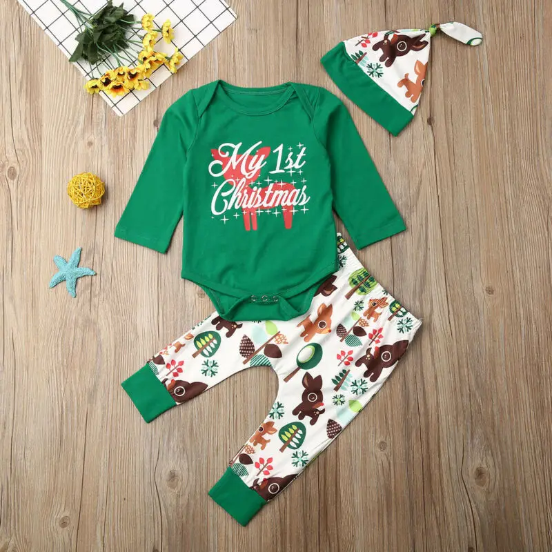 Для новорожденных для маленьких мальчиков девочки дети Рождественская Печать