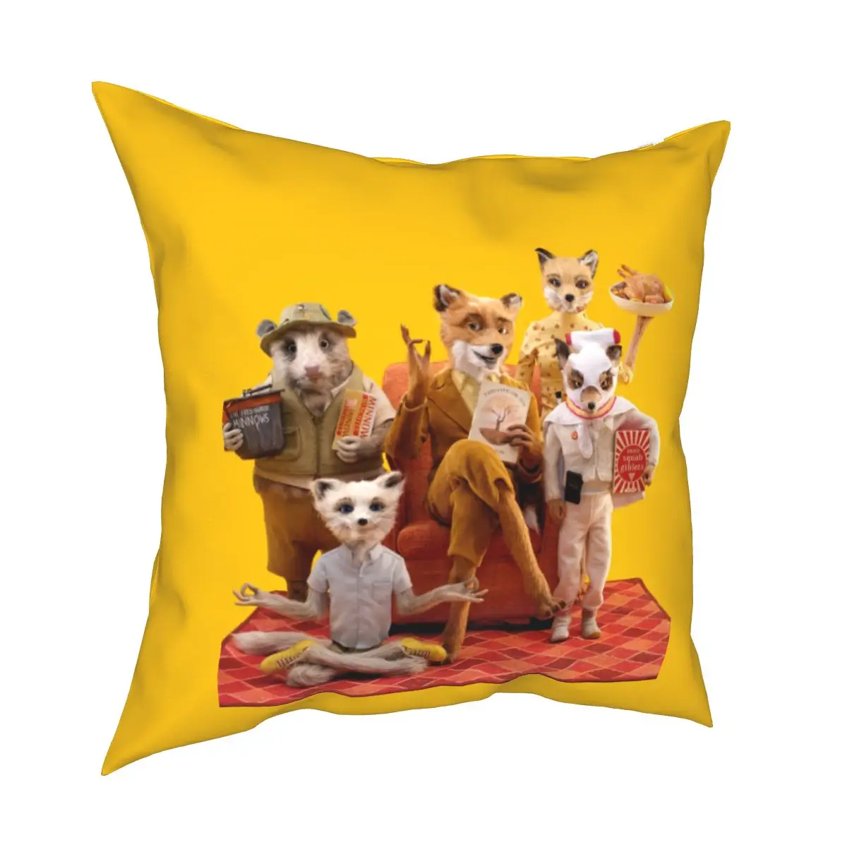 

Fantastic Mr. Fox Square Pillow Covers Home Wes Anderson Movie Cushion Case Funny Pillow Cover 40*40cm