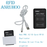 new pm5 rfid duplicator nfc smart chip tag reader t5577 uid card writer ic badge encryption cracking id key clone copier