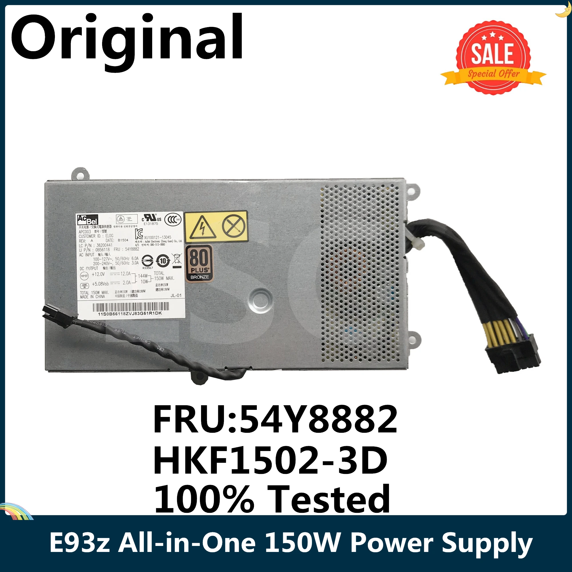 СОП для Lenovo ThinkCentre E93z все-в-одном 150W блок питания 54Y8882 HKF1502-3D PS-2151-08 APC003 36200624 APB003 |