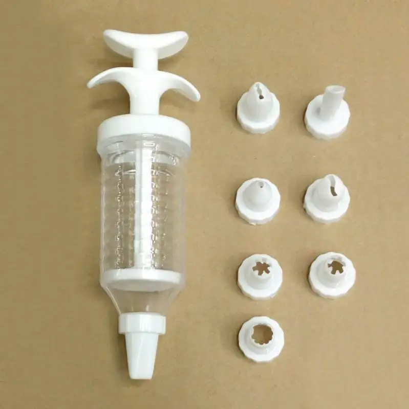 

8pcs/set Icing Syringe 8 Nozzles Confectionary Cookie Tips DIY Pastry Tools Cake Decorations Syringe Confectionery Pastry Tool