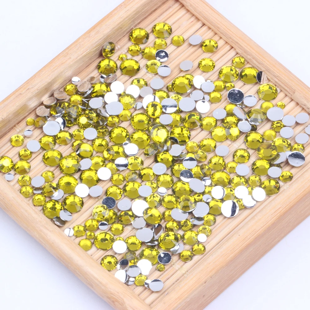 Стразы из оливковой смолы 2 6 мм с круглым плоским основанием без горячей фиксации