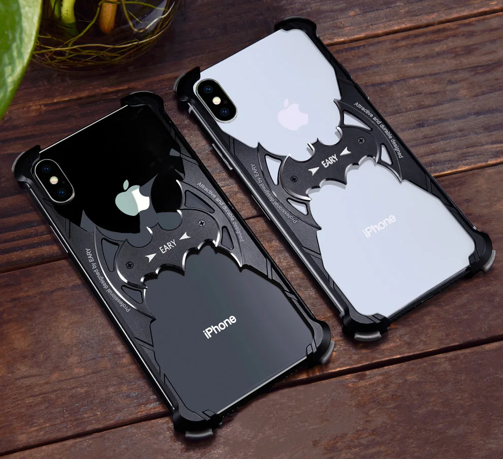 Металлический Чехол OATSBASF с рисунком летучей мыши для IPhone X индивидуальный чехол