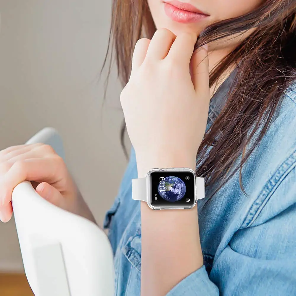 Экран протектор чехол для наручных часов Apple watch версии 44 мм 40 correa ремешок 42 38