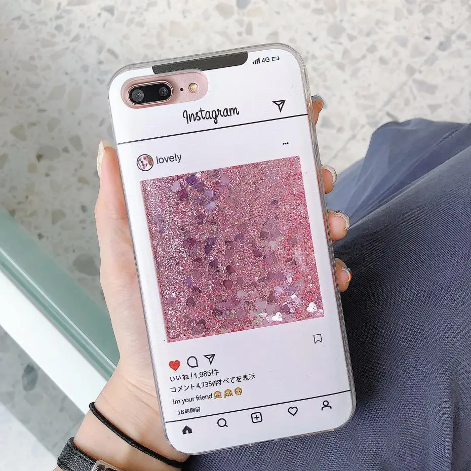 5 Мультфильм Дельфин зыбучие пески чехол для iPhone X 7 6 6s плюс динамический блеск пайетки чехлы для iphone 8 Plus XS MAX XR - Color: 5