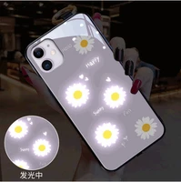 suitable for iphone x xr xs max 11 pro 12mini 12 pro max luminous flower phone case suitable for iphone 6s 7 8 plus glass case