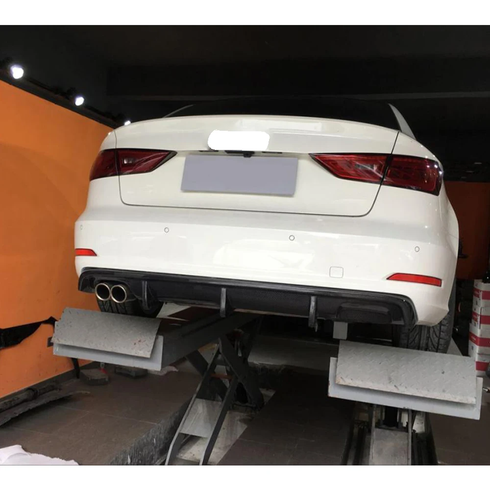 Углеродного волокна/FRP диффузор губа на задний бампер спойлер для Audi A3