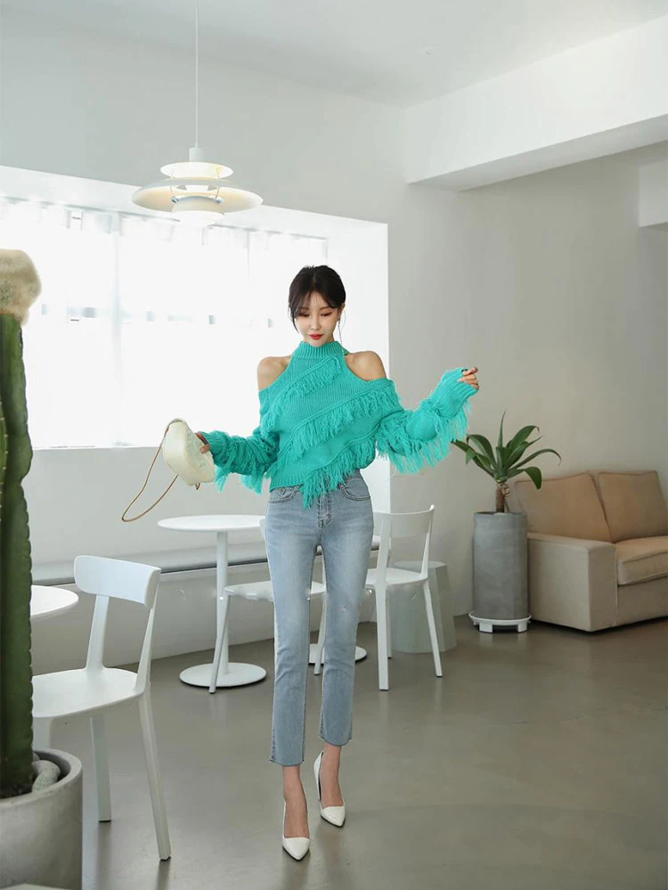 Новинка 2019 зимний женский свитер в стиле Instagram привлекательная Водолазка с