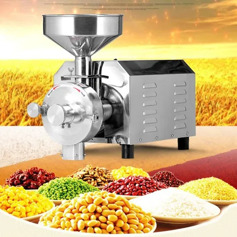 Промышленная сухая еда кукуруза пшеница рис измельчитель муки дробилка машина