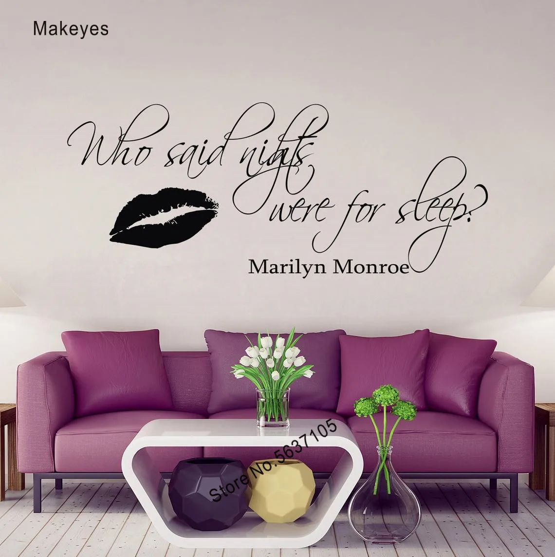 Наклейки на стену Makeyes красивые губы модные женские стикеры для салона домашнее