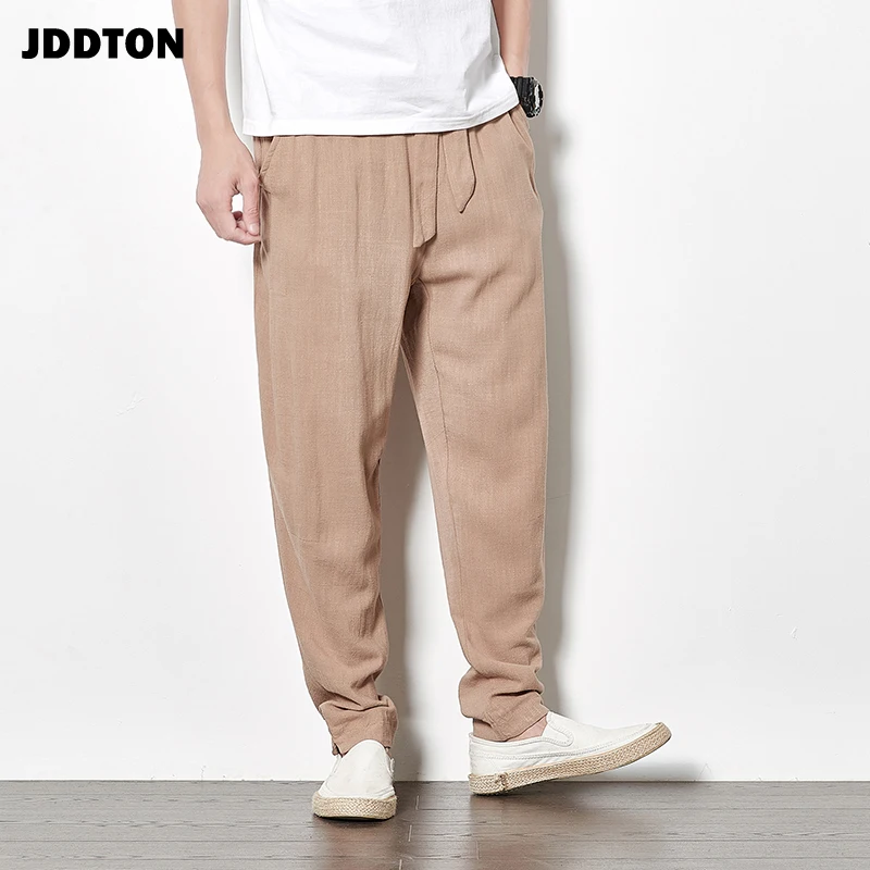 Мужские шаровары из хлопка и льна JDDTON повседневные свободные в китайском стиле