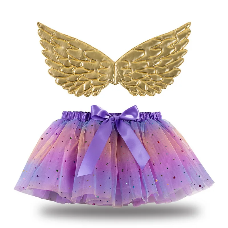 Юбка-пачка детская с радужным единорогом крыльями пони | Тематическая одежда и