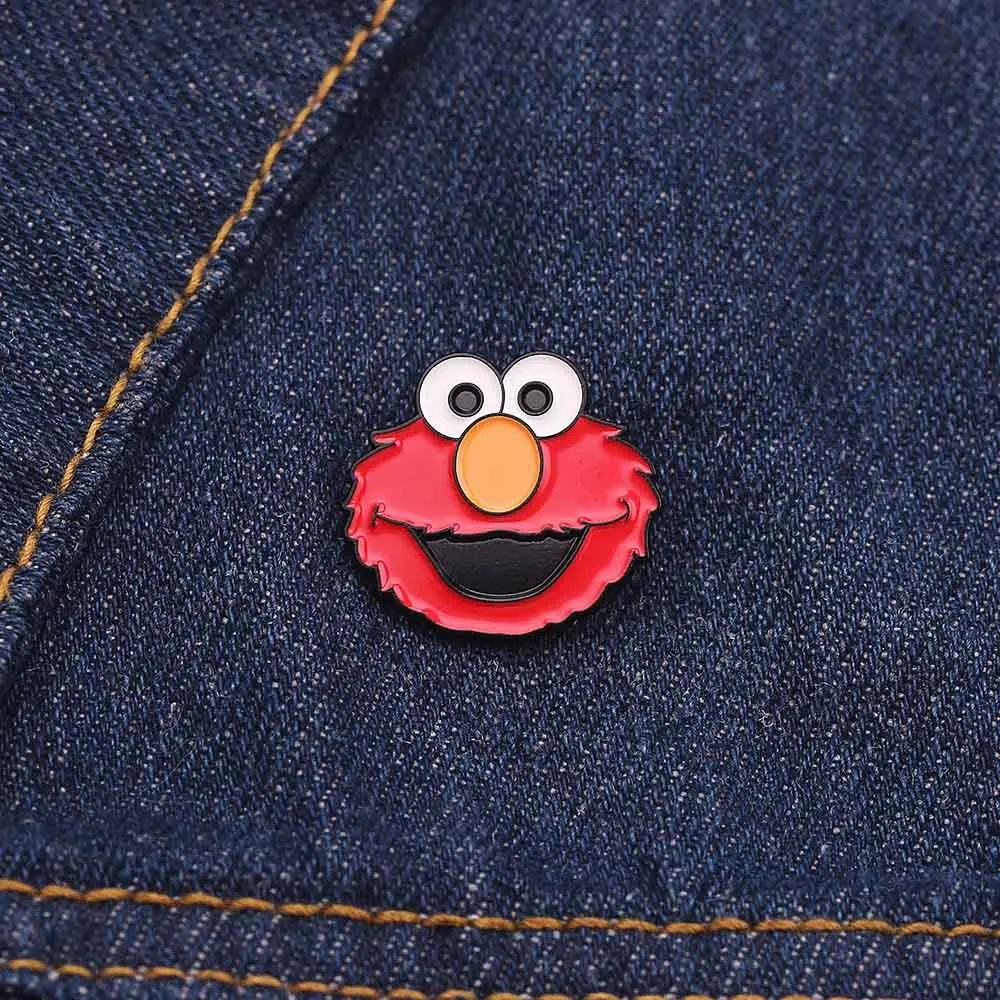 Улица Сезам брошь Elmo на булавке большая птица брошь печенье монстр нагрудные булавки для детской одежды DIY наклейки детская футболка симпатичный значок - Metal color: 2