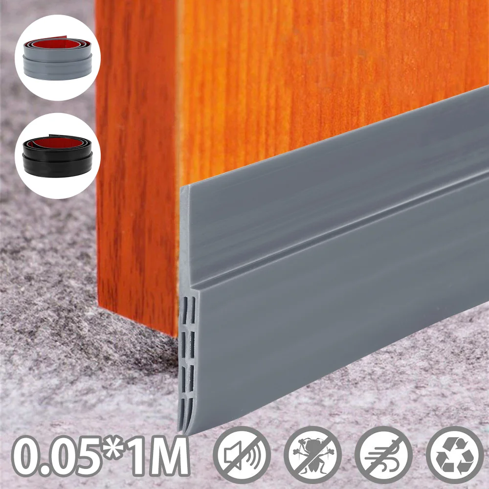

Self-Adhesive Weather Stripping Under Door Window Seal Strip Silicone Rubber Windproof Soundproof Door Strip Stopper 1m*0.05m