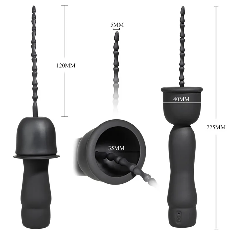 Вибратор уретры для мужчин чистый силикон Вибрирующая пробка пениса