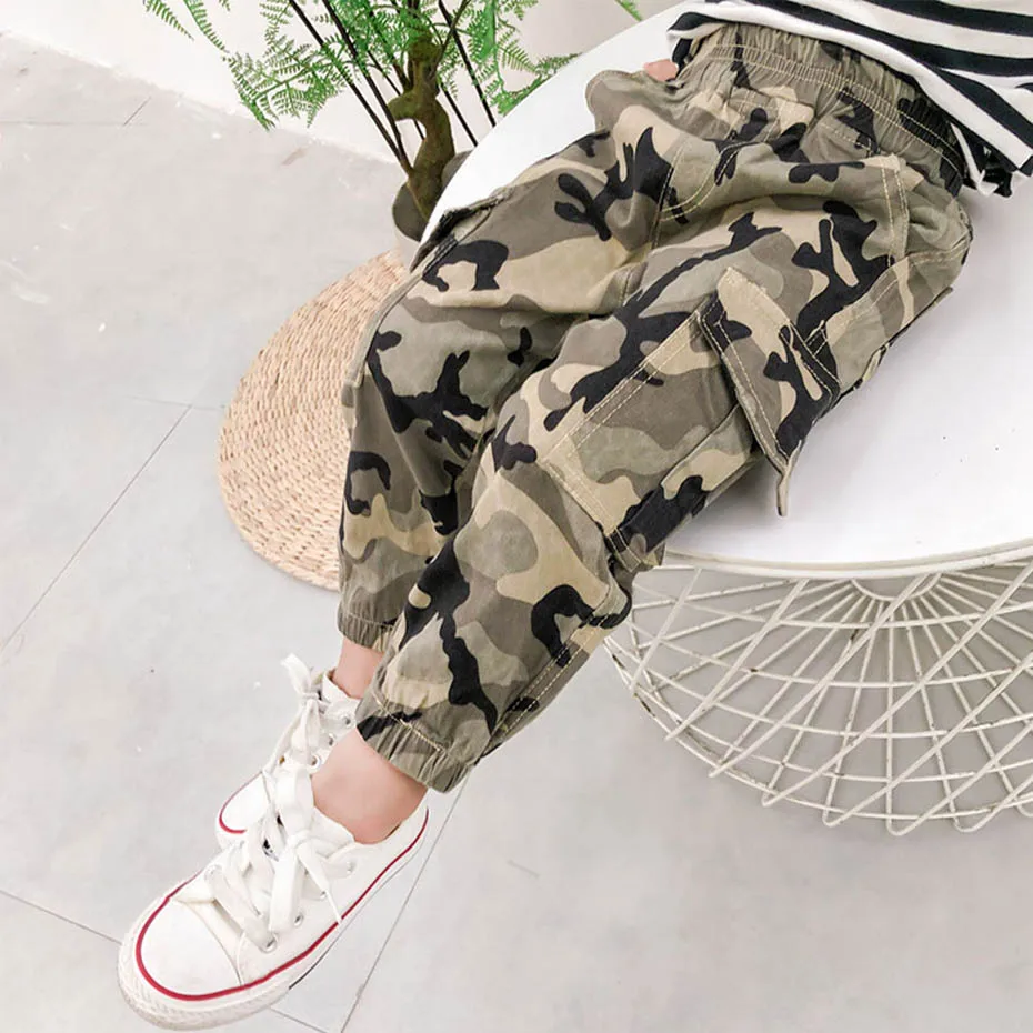 Брюки для мальчиков камуфляжные детские брюки карго осенние малышей Детская