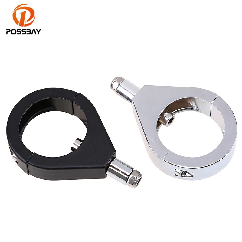 

POSSBAY 41mm Motorcycle Turn Signal Light Bracket Holder Mount Chrome Indicator for Harley Davidsion for Relocation Fork Clamps