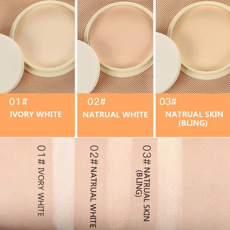 Натуральный цвет прессованной пудры Солнцезащитный светильник для лица тонкая