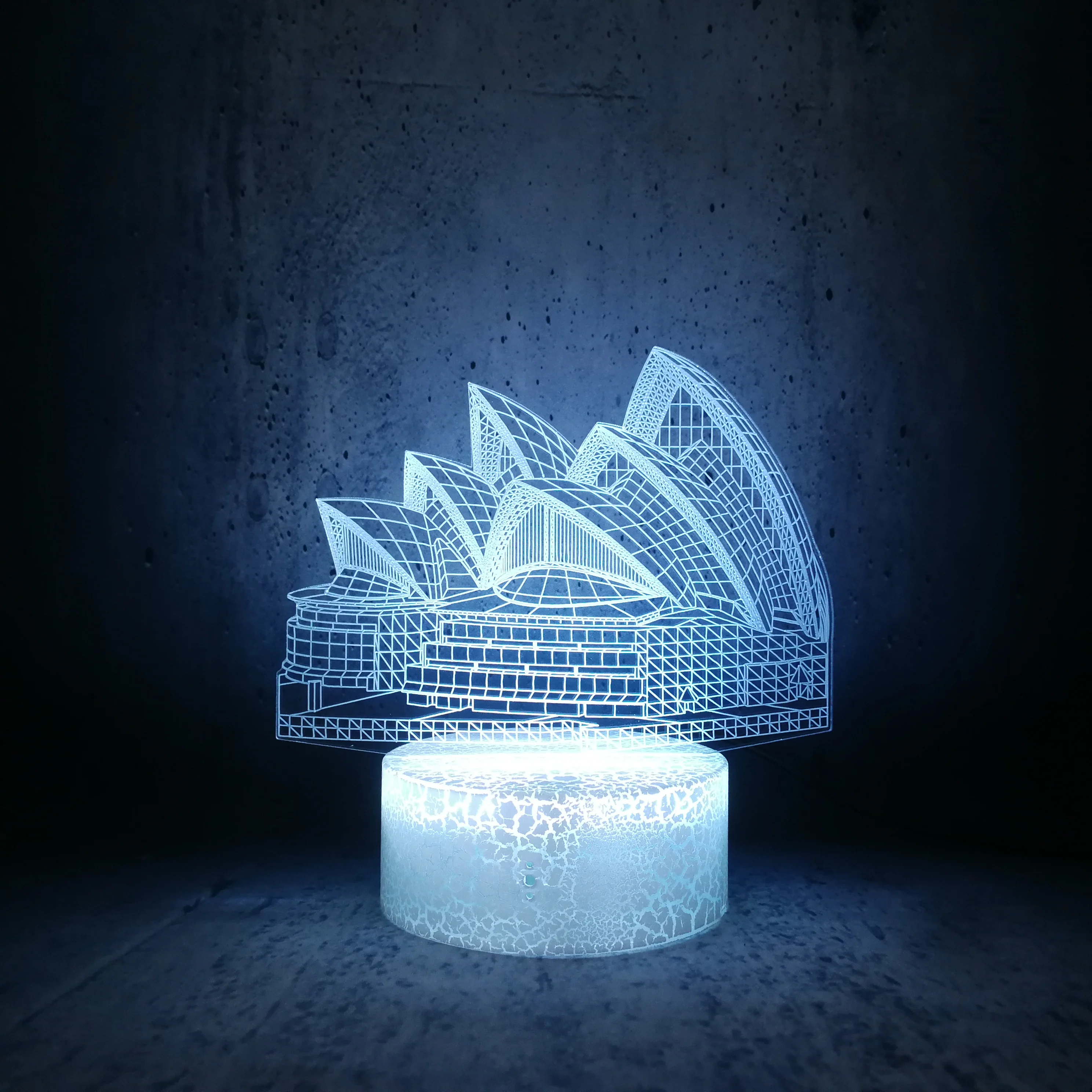 Новая Сидней оперный дом 3D USB светодиодный Лампа 7 цветов Изменение настроения