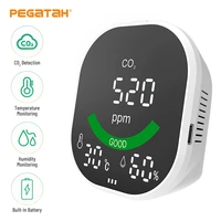 air quality co2 monitor carbon dioxide sensor detector temperature and humidity sensors lcd display for home office