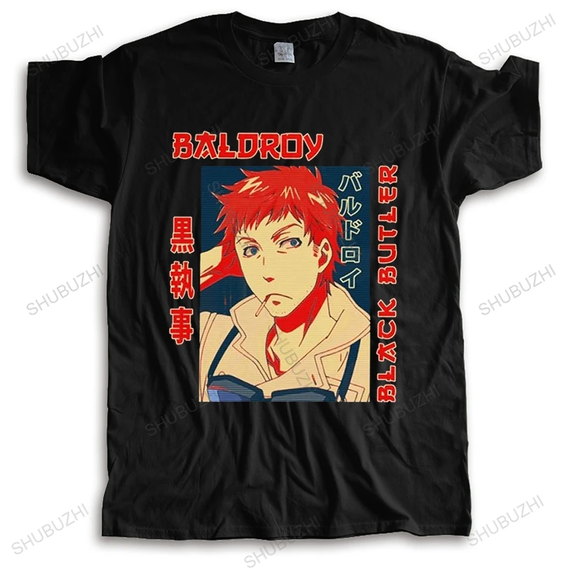 

Funny Anime Black Butler Baldroy T Shirt Men Cotton Urban T-shirt Short Sleeves Manga Bard Bardroy Tee Tops Fitted Clothing Gift
