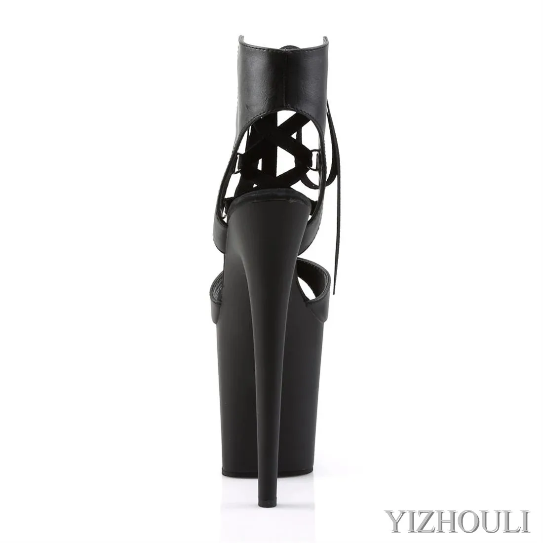 Lace-up vamp 20 cm, PU material 8 inch model stiletto heels, summer night club pole dancing ankle boots