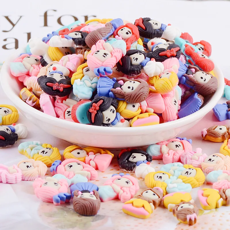 

21Pcs Mini Princess Resin Embellishments DIY Scrapbooking Craft Kids Hairpin Toys Phone Shell Decor Brooch Ornament Accessory