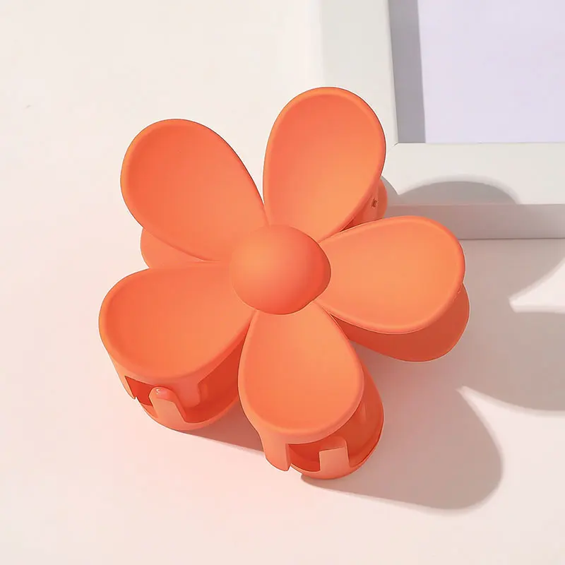 

Plastic Flower Shaped Hair Claw Solid Geometric Frosted Hair Clip Women Girls Cute Sweet Hair Holder Clip Bath Ponytail Holder