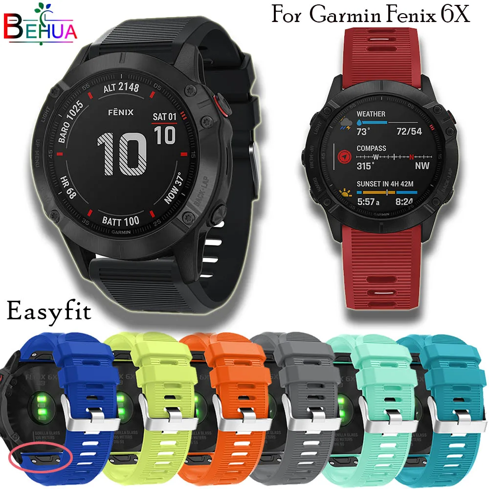 Силиконовый быстросъемный Набор для наручных часов сменный ремешок Garmin Fenix 6X