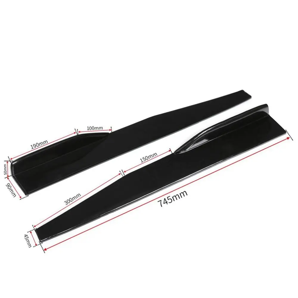

2pcs 74.5cm Universal Car Side Skirt Rocker Splitter Winglet Side Wing Bumper Lip Bumper Black Carbon Fiber Look Side Skirts