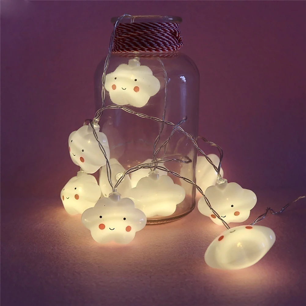 1 65 м 10 LED Smile Cloud светильник Феи Романтический фестиваль Повседневный дом Свадьба