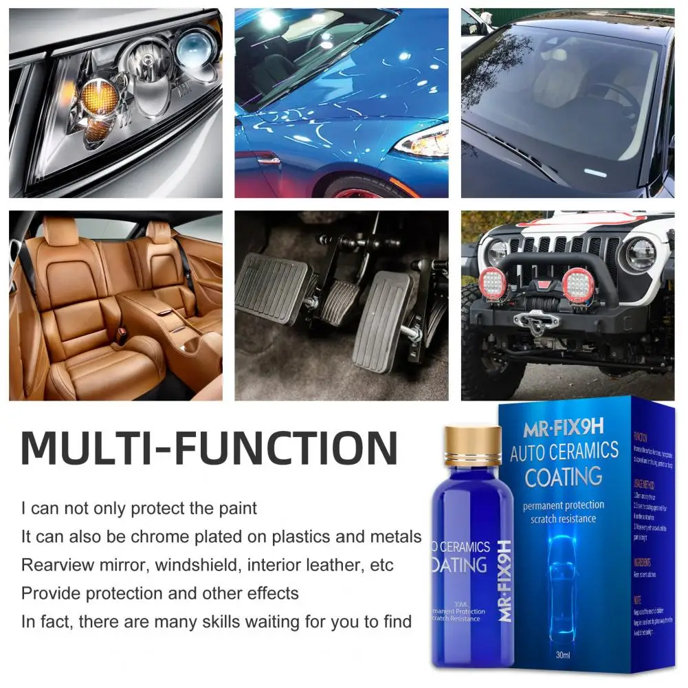 30/50ml Car Liquid Ceramic Coat Glossy Scratches Remover Paint Care Auto Super Hydrophobic Glass Coating Polish for Vehicle |