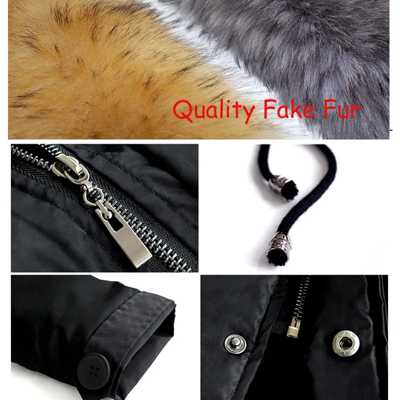 Меховая парка зимняя куртка для женщин пальто с капюшоном большого размера плюс