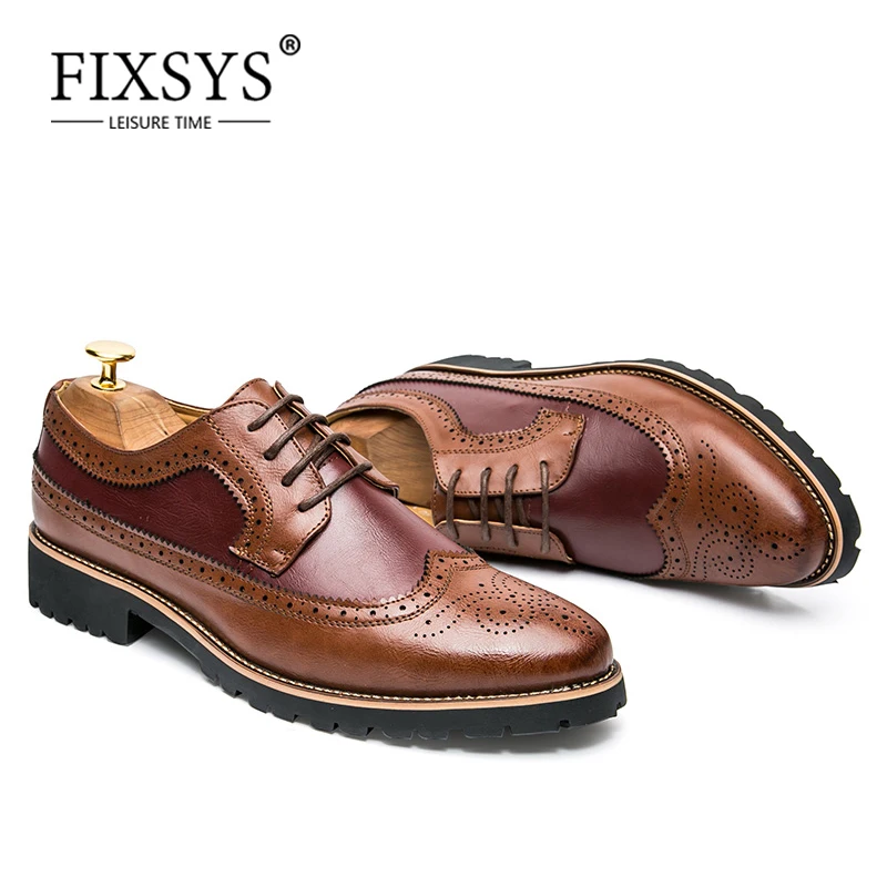 Мужские деловые туфли FIXSYS Высококачественная парадная обувь из спилка на