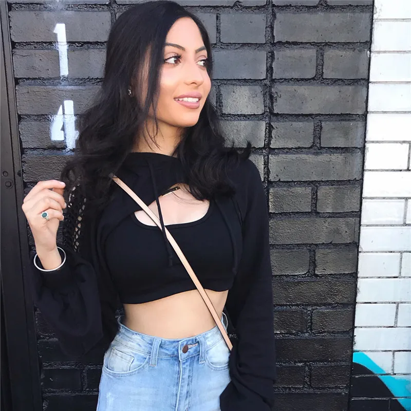 Новая Женская толстовка с длинным рукавом в сетку женские джемперы и толстовки