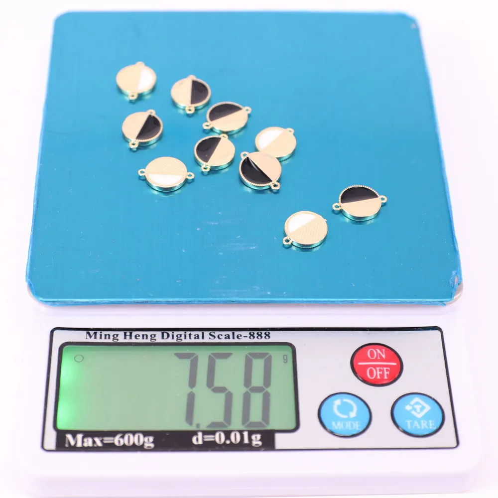 

10pcs/bag 10x14mm coin connector with enamaled high quality gold plated jewelry DIY material fittings