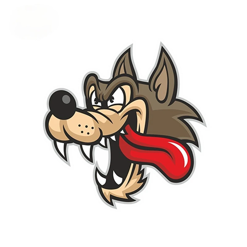 

Car Styling Car Sticker Angry Wolf Cartoon Vinyl Sticker Laptop Travel Luggage Waterproof Graffiti Accessories KK 13 X 13cm