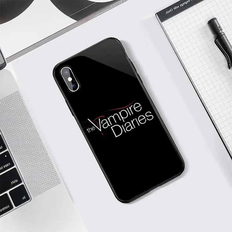 

The vampire diaries tv show luxury Phone Case shell Tempered glass For iphone 5C 6 6S 7 8 plus X XS XR 11 PRO MAX