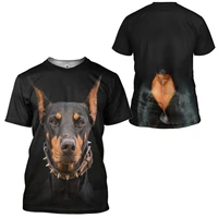 t shirt for men 3d printed unisex animals dogs doberman pinscher frontback summer cool top streetwear tees causal short sleeve