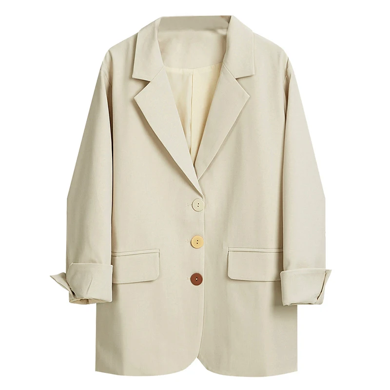 

chic popular suit jacket women Korean version loose 2021 new spring and autumn British casual Single-breasted suit coat s657