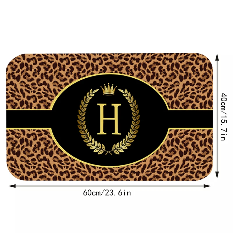 

Leopard Pattern Letter Decor for Bathroom Rug Doormat Entrance Door Mat Kitchen Rugs Living Room Mats Bedroom Carpets Doormats
