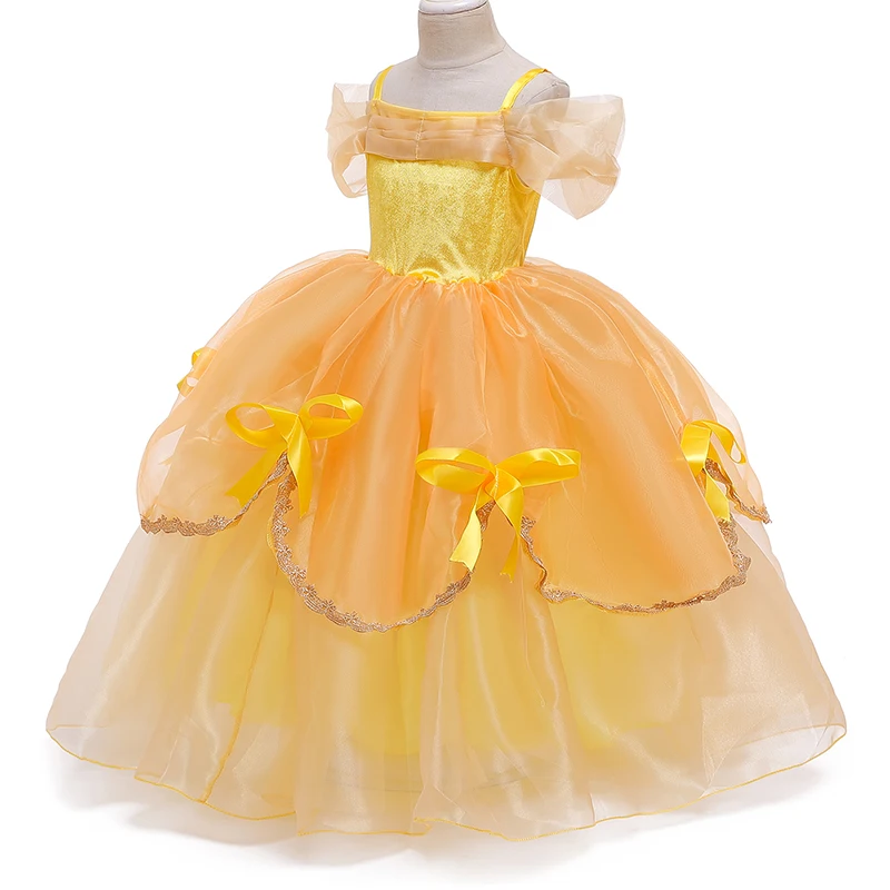 Платье принцессы Белль для маленьких девочек Карнавальный костюм на Хэллоуин