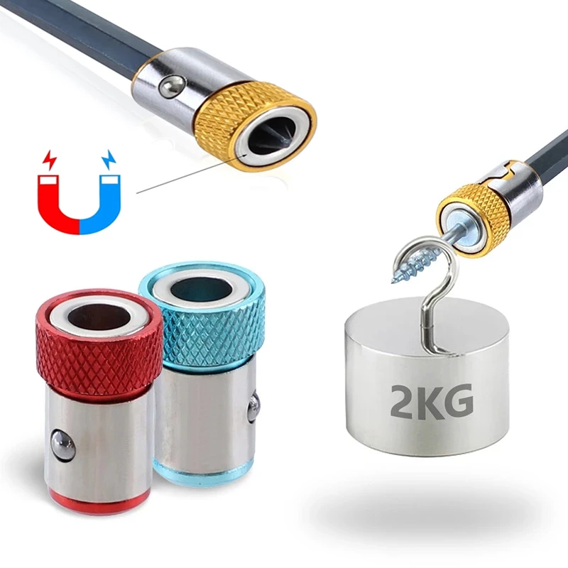 

5PCS Universal Magnetic Ring 1/4” Metal Screwdriver Bit Magnetic Ring For 6.35mm Shank Electric Drill Bit Magnet Powerful Ring