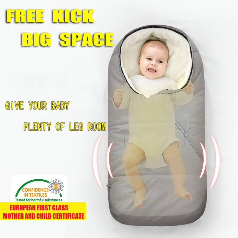 Зимний спальный мешок для детской коляски детское стеганое одеяло плотный и