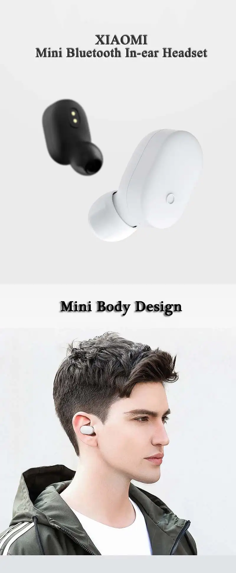 Оригинальные беспроводные мини-наушники-вкладыши Xiaomi, bluetooth наушники IPX4, водонепроницаемые наушники с микрофоном, bluetooth-гарнитура, смарт-наушники с одной кнопкой