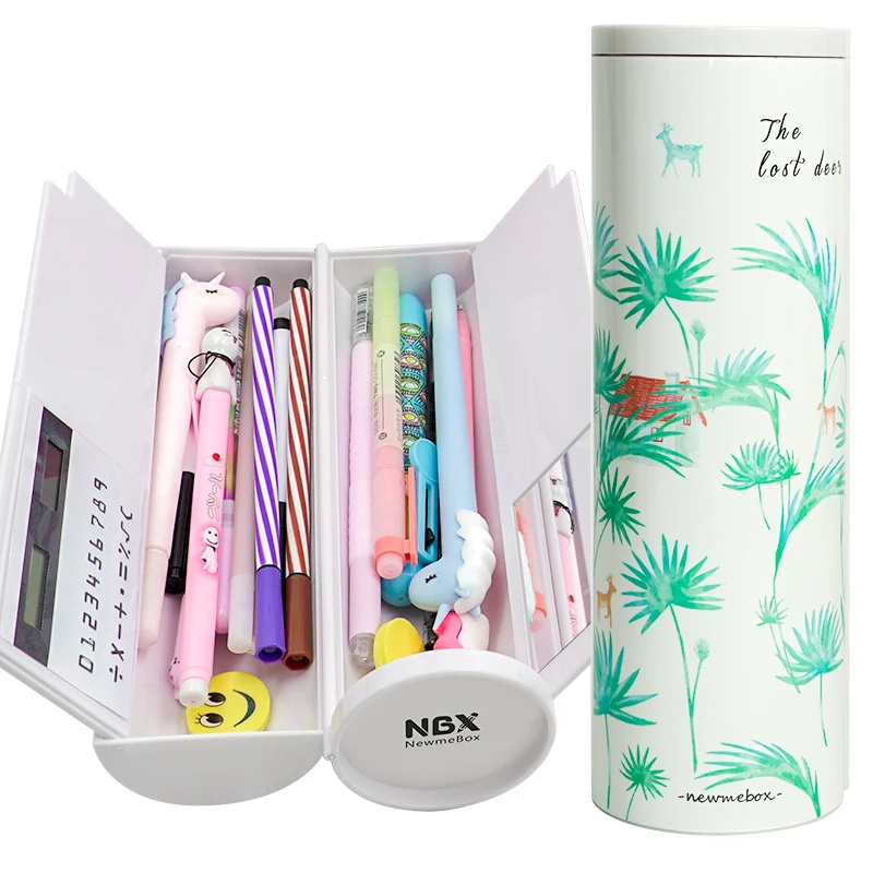 

2020 New design creative high capacity pencil case panda penguin Kawaii animals cat for kids gifts school Stationery supplies