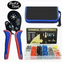 electrical self adjustable ratchet plier with 0 08 16mmtubular terminal crimping tools with1200pcsbox terminals