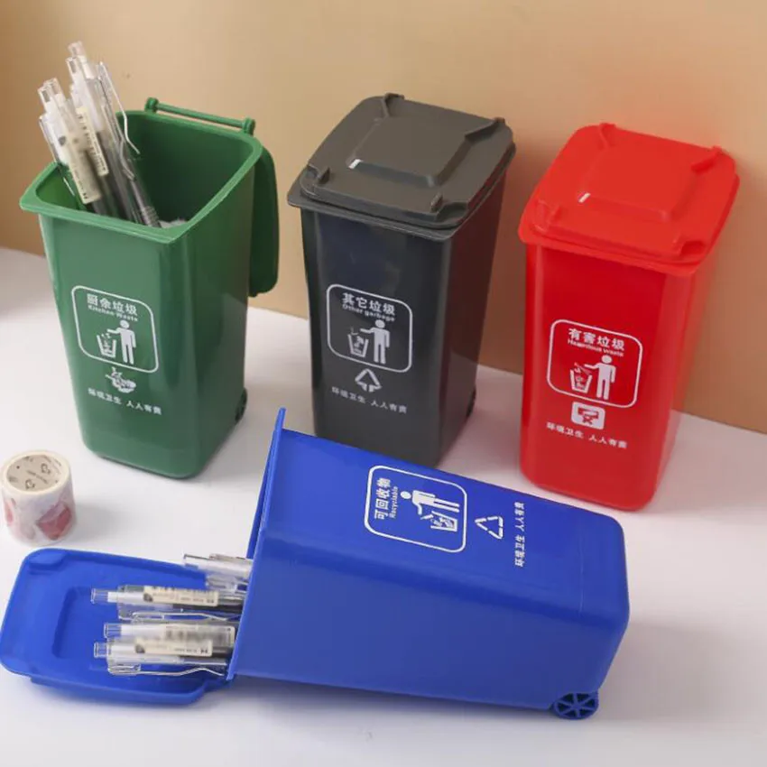 

Креативные мини-мусорные контейнеры, держатели для ручек, многофункциональная настольная стандартная коробка, держатель для мусорных руче...